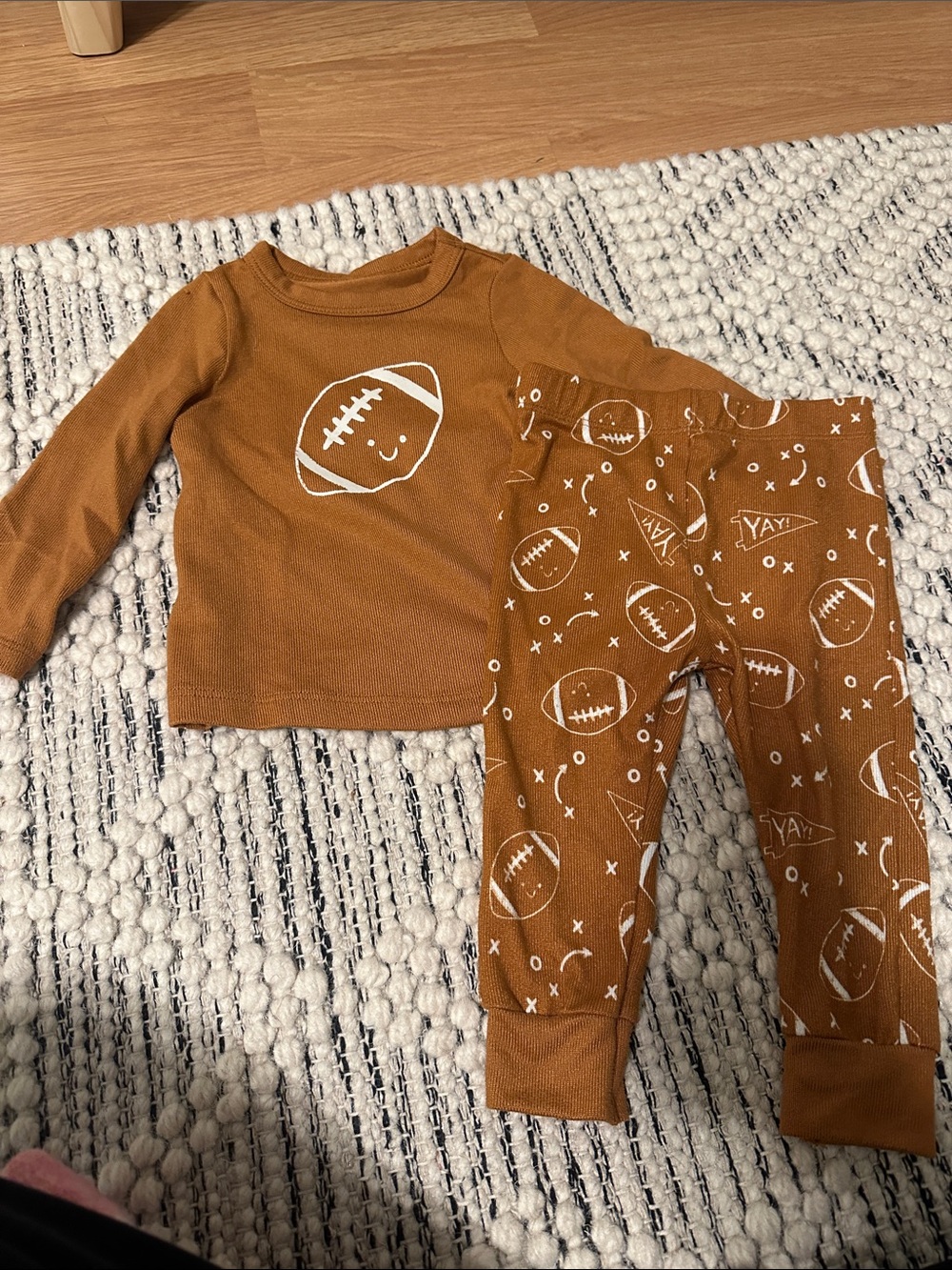 Cat & Jack Rust Orange Jogger Pants with White XO Trim